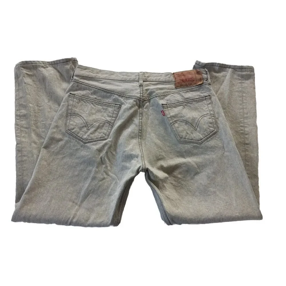 Vintage LEVI'S 501 XX Men's 38x32 Denim Jeans Straight Light Gray 80s 90s - Picture 3 of 16
